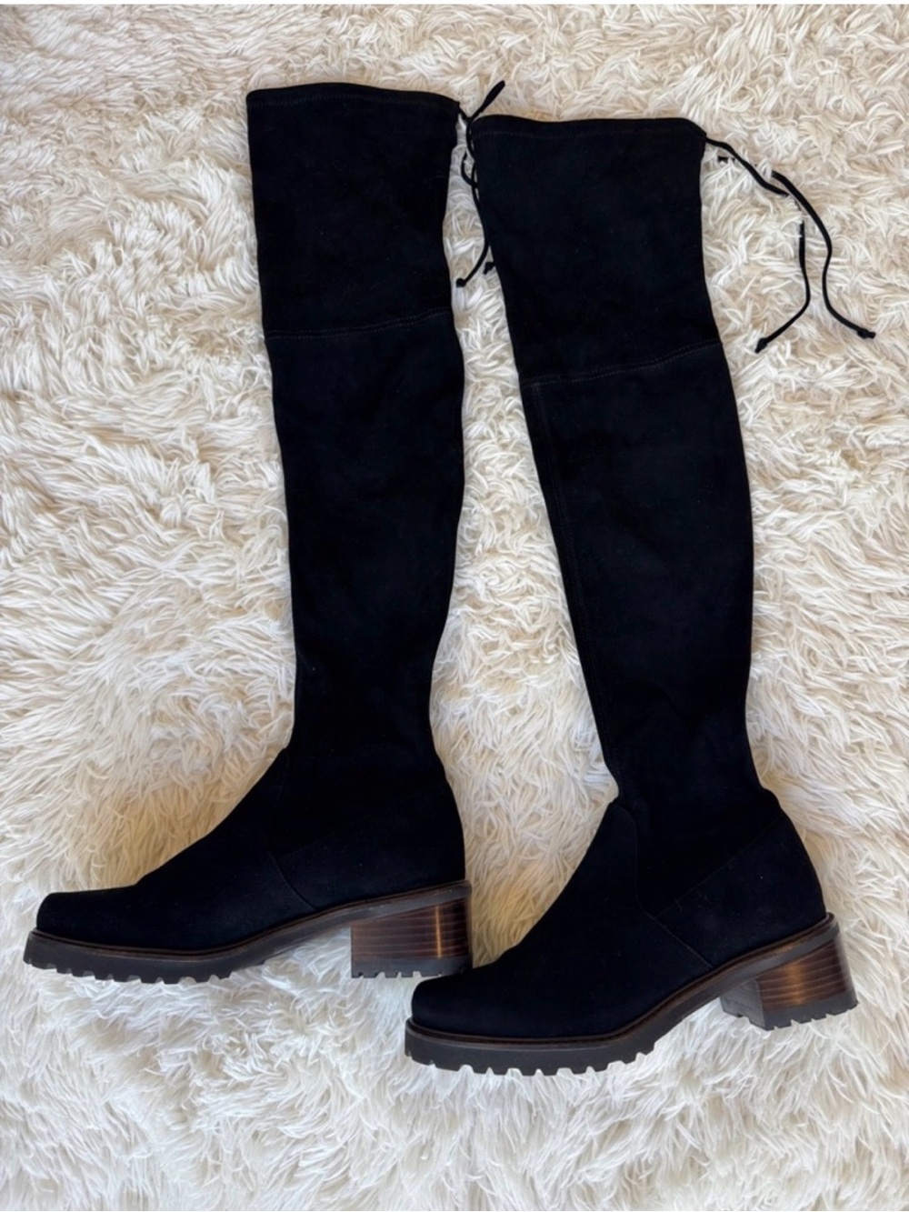 Stuart Weizmann Vanland Over-the-Knee Black Suede Boots